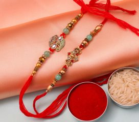 Designer Beads Set of Two Rakhis