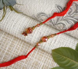 Magnificent Crystal Stone Bhaiya Bhabhi Rakhi Set