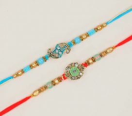 Set of 2 Antique Finish Rakhis