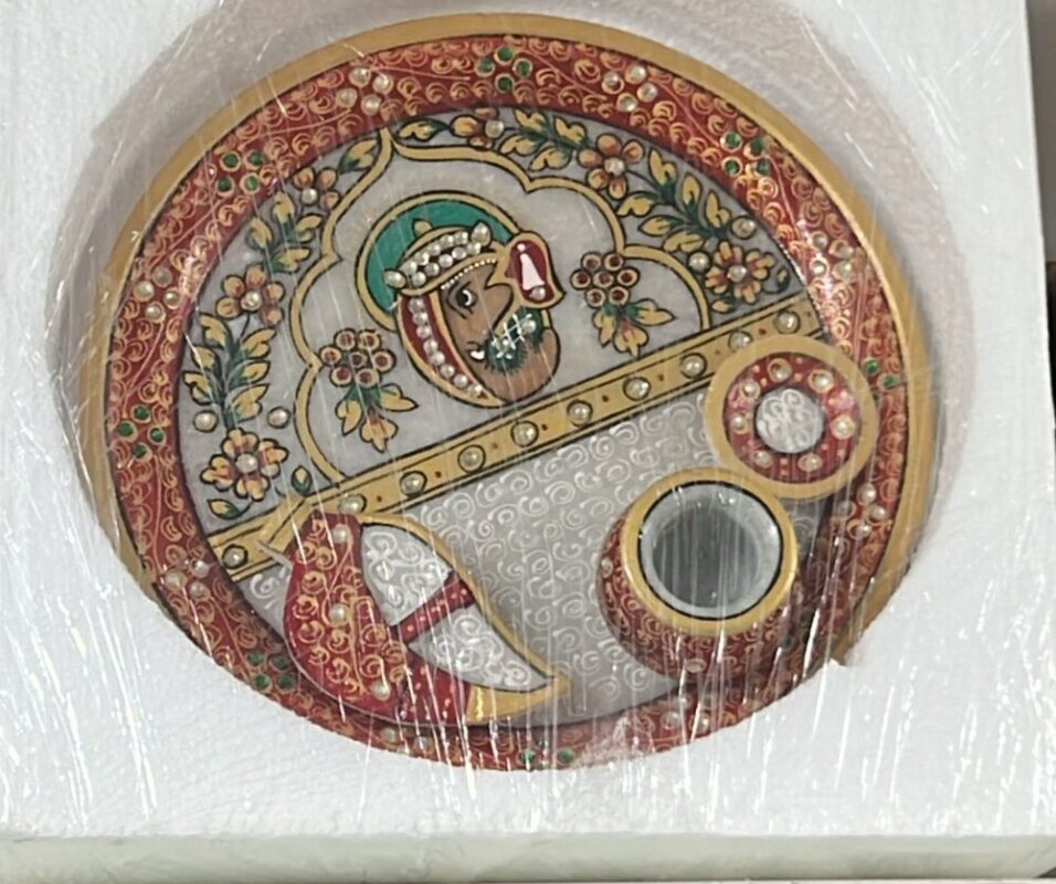 Kamaal Marble Puja Thali 9inch